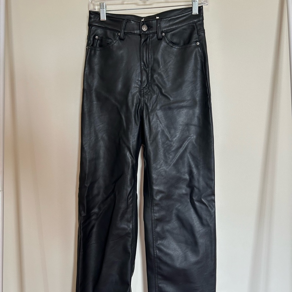 90s STYLE BOOTCUT PLEATHER PANTS